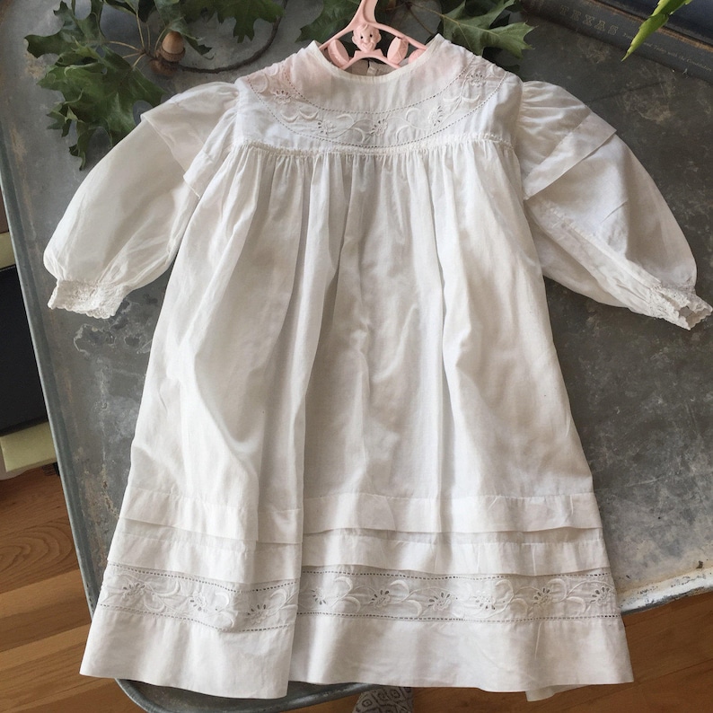 Vintage Christening Gown White Cotton Baptism Gown From Etsy