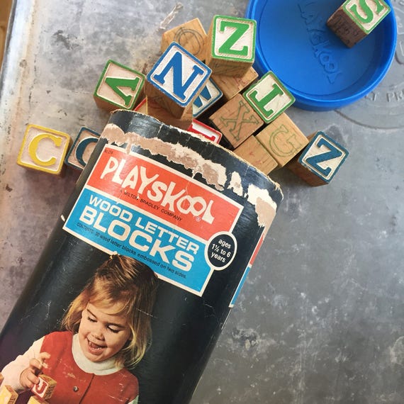 vintage letter blocks