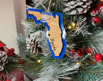 US State Ornament/United States/Home/Wooden Ornament/Christmas decoration/