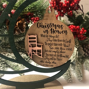 Christmas in Heaven/Custom Personalized Christmas Ornaments/Wood Christmas Ornament/Christmas Memories/Commemorative Keepsake imagem 8