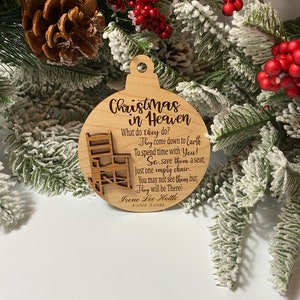 Christmas in Heaven/Custom Personalized Christmas Ornaments/Wood Christmas Ornament/Christmas Memories/Commemorative Keepsake image 4