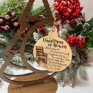 Christmas in Heaven/Custom Personalized Christmas Ornaments/Wood Christmas Ornament/Christmas Memories/Commemorative Keepsake imagem 3