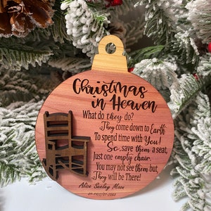 Christmas in Heaven/Custom Personalized Christmas Ornaments/Wood Christmas Ornament/Christmas Memories/Commemorative Keepsake imagem 6