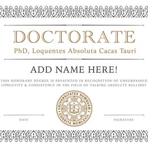 Personalisierbarer Doktortitel in „Sprechender Stier“... lustiges, witziges Geschenk (digitaler Download)