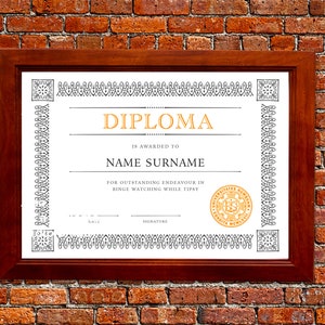 Diploma de agradecimiento divertido - Regalo de agradecimiento digital personalizable - Broma divertida Broma gracias GRAN REGALO Regalo de Navidad de cumpleaños de oficina