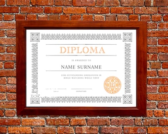 Customizable Appreciation Diploma: Funny Gag Gift (Digital Download)