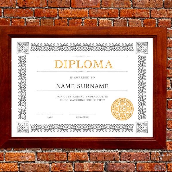 Gag Diploma Etsy