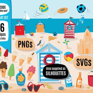 Beach Clipart Bundle: Seaside SVG & PNG Graphics