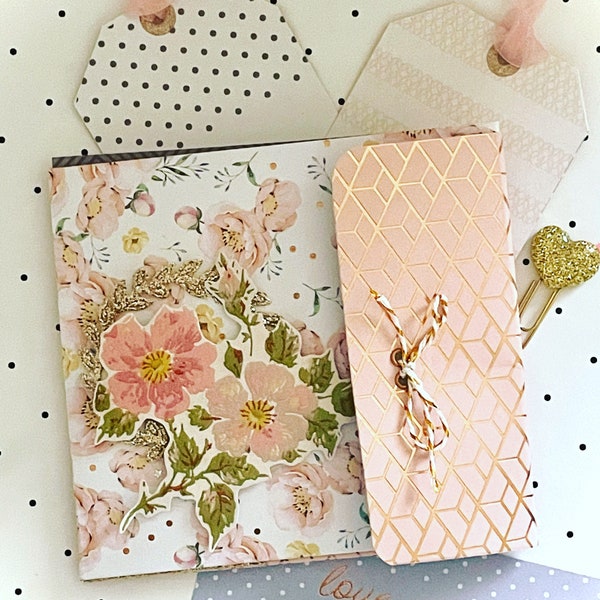 Beautiful Journal Full of Journaling Cards and Accented with Pretty Ephemeral! And a Gold Paperclips Heart!