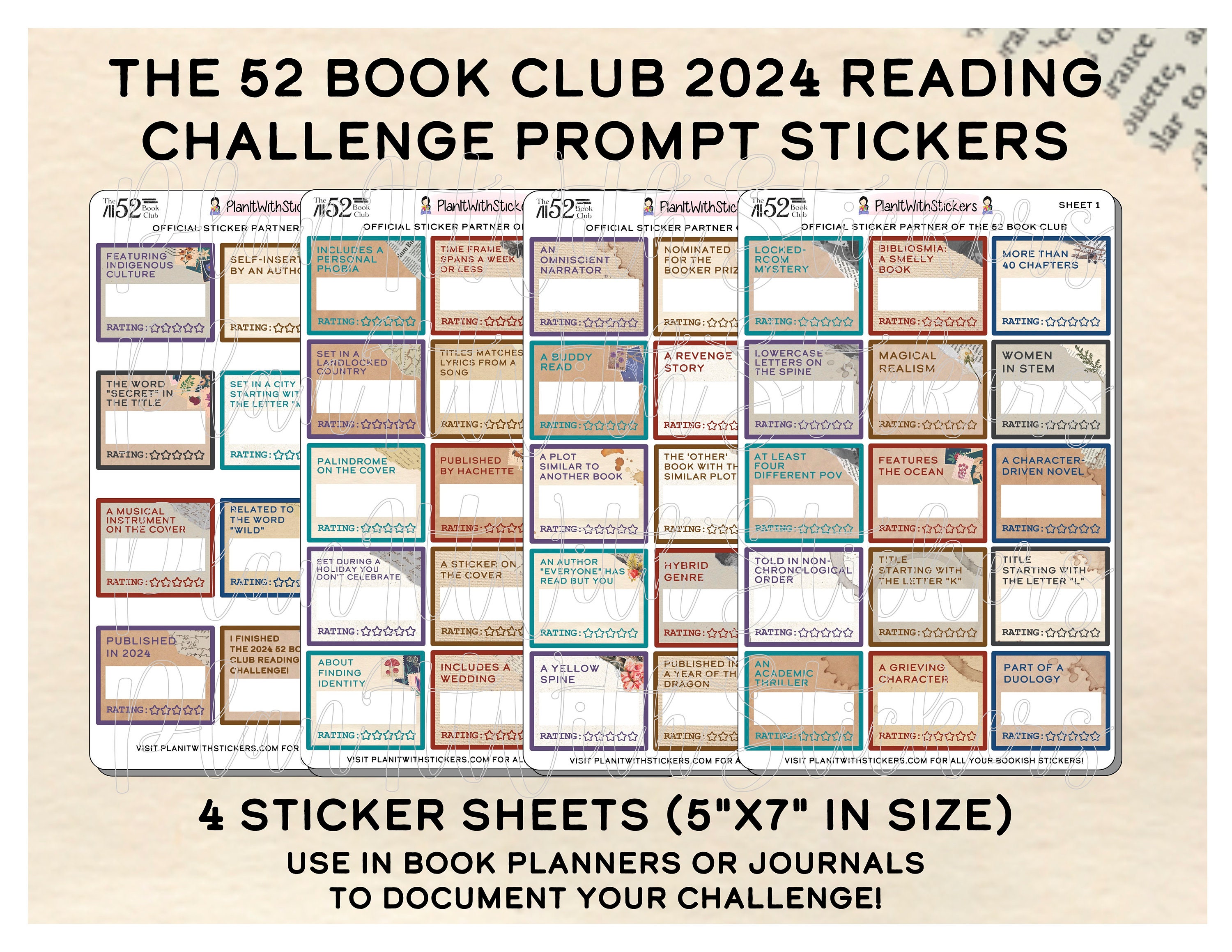 Reading Log Stickers for Bullet Journals. Stickers for Planners and Or – My  Happy Place Stickers