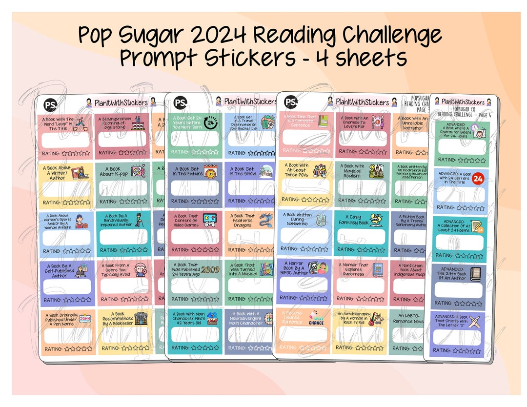 2024 NEW Popsugar Reading Challenge Planner Sticker Kit Planner ...
