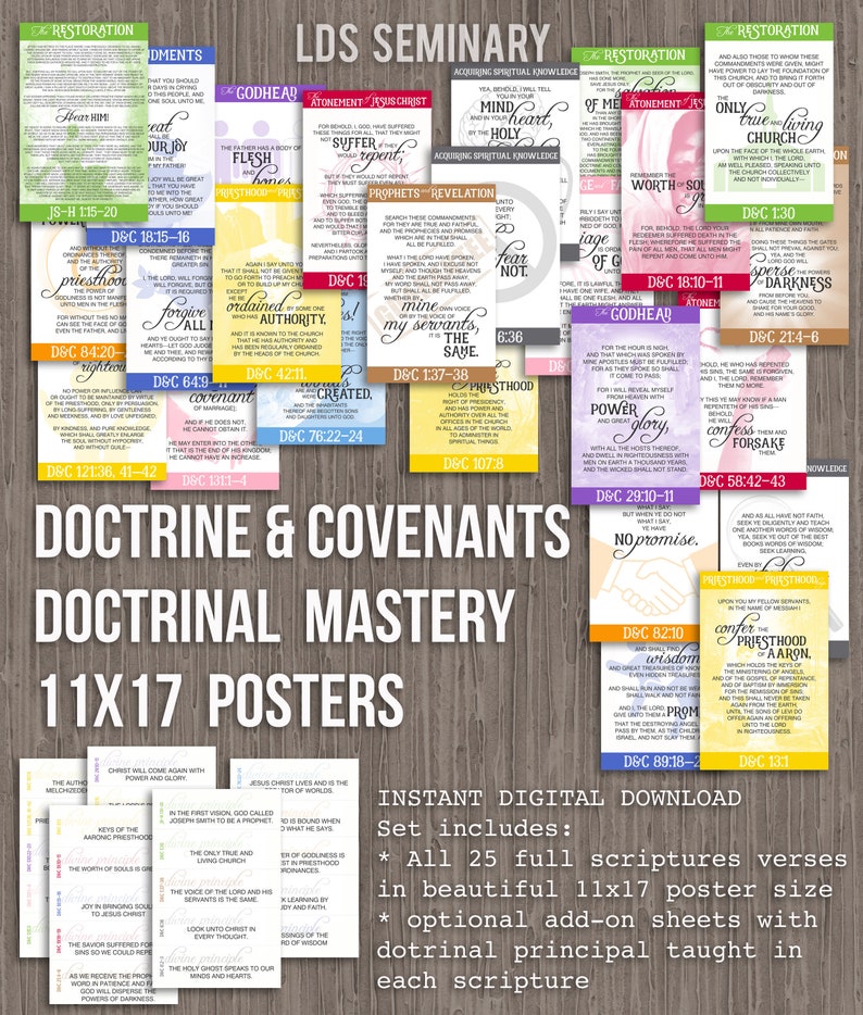 11x17 Doctrine &amp; Covenants Doctrinal Mastery Posters for LDS | Etsy