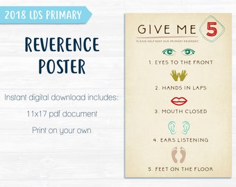 Reverence Poster for LDS Primary