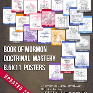 8.5x11 Book of Mormon Doctrinal Mastery Posters for LDS Seminary-DIGITAL DOWNLOAD