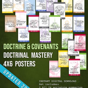 4x6 Doctrine & Covenants Doctrinal Mastery Posters for LDS Seminary-DIGITAL DOWNLOAD