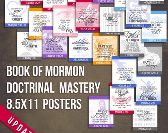 4x6 Book of Mormon Doctrinal Mastery Posters for LDS Seminary-DIGITAL DOWNLOAD