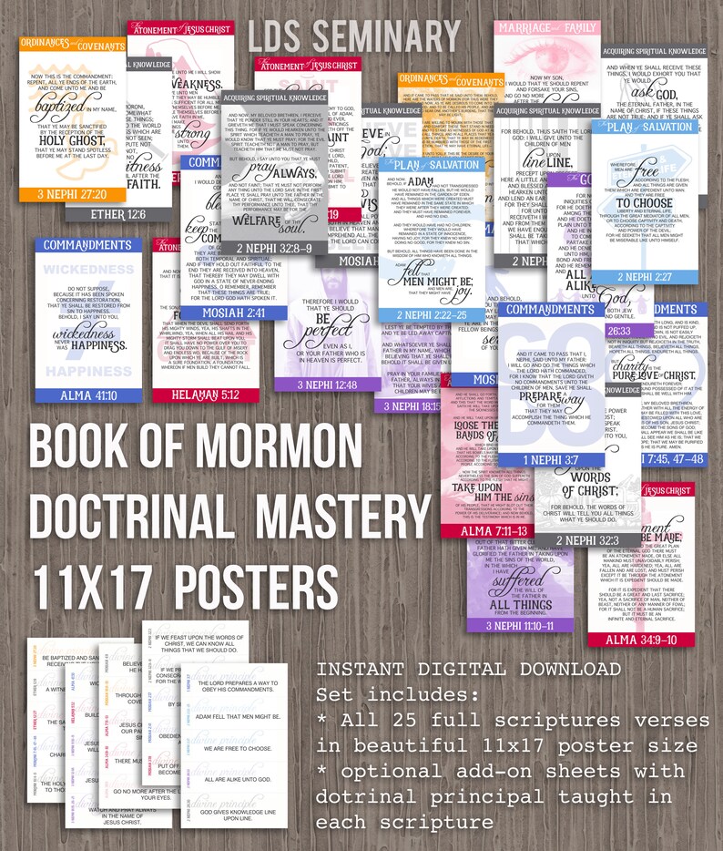 11x17 Book of Mormon Doctrinal Mastery Posters for LDS - Etsy