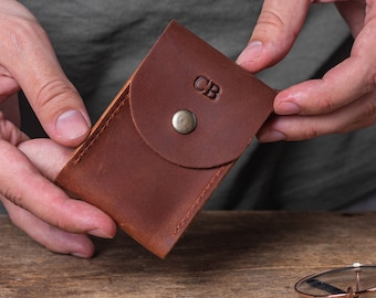 Porte-cartes personnalisé, porte-cartes fait main en cuir véritable, porte-cartes personnalisé avec gaufrage, porte-cartes de visite, porte-cartes