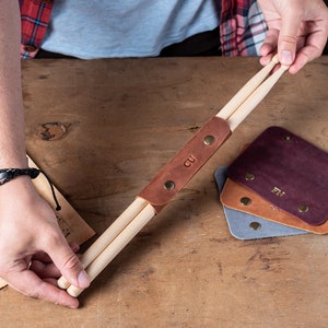 Porta-bacchette personalizzato, custodia in pelle per bacchette, borsa per bacchette, bacchette, regalo per batterista, custodia per bacchette, accessori per batteria