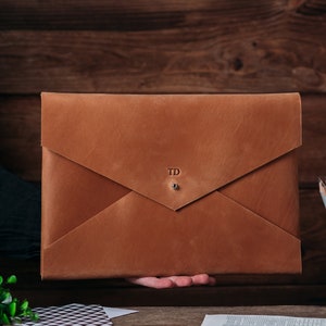 Handmade Leather Portfolio Document Organizer A4 – Natural Material Folder CASE