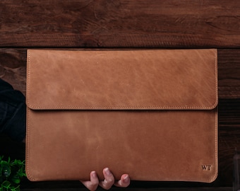 Leather MacBook Case for MacBook Air 13 M4 and MacBook Pro 14 M5 Sleeve, and MacBook Pro 16, MacBook case with Embossing