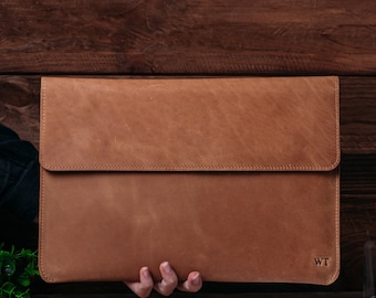 Handcrafted Leather Case for MacBook Neo, Air 13/15, Pro 14 M1/M5, and Pro 16 with Embossing