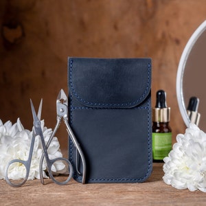 Etui na manicure, spersonalizowany skórzany organizer na narzędzia do manicure, etui na manicure i pedicure, etui na nożyczki, etui na pielęgnację paznokci