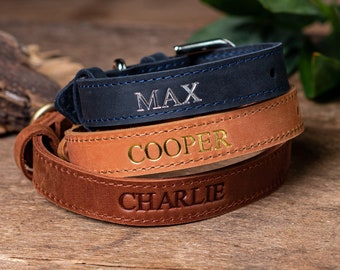 Aangepaste leren halsband, gepersonaliseerde halsband, lederen halsband, gegraveerde leren halsband, aangepaste halsband