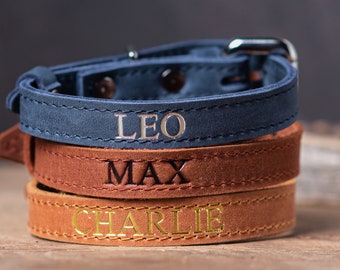 Personalized Leather Cat Collar, Personalized Cat Collar, Genuine Leather Cat Collar, Engraved Leather Cat Collar, Customized Cat Collar