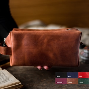 Leder Dopp Kit, Groomsmen Geschenk, Leder Dopp Kit, Kulturtasche aus Leder für Herren, Kulturtasche für Herren