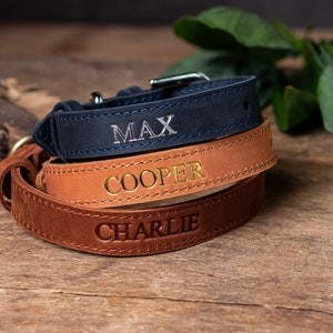 Customized Leather Dog Collar, Personalized Dog Collar, Genuine Leather Dog Collar, Engraved Leather Dog Collar, Customized Dog Collar