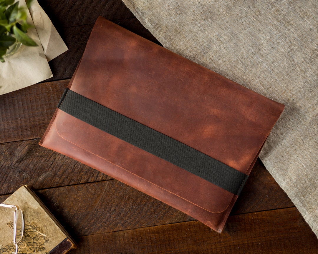 Handmade Leather iPad Case, iPad Leather Sleeve, Natural Leather iPad