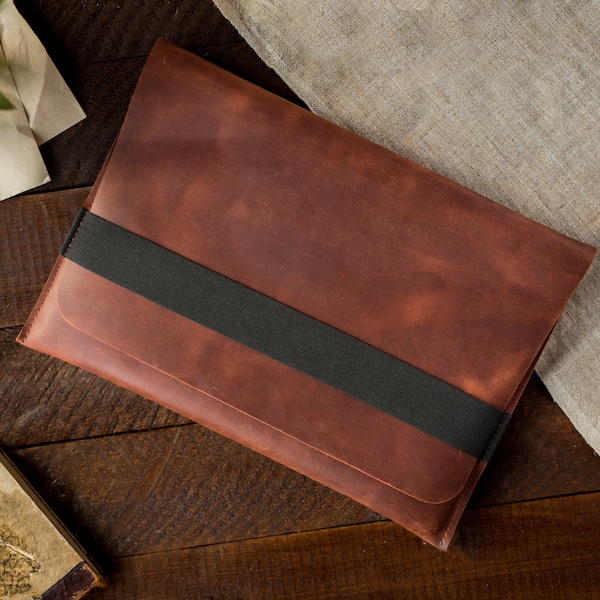 Handmade Leather iPad Case, iPad Leather Sleeve, Natural Leather iPad Cover, iPad Sleeve