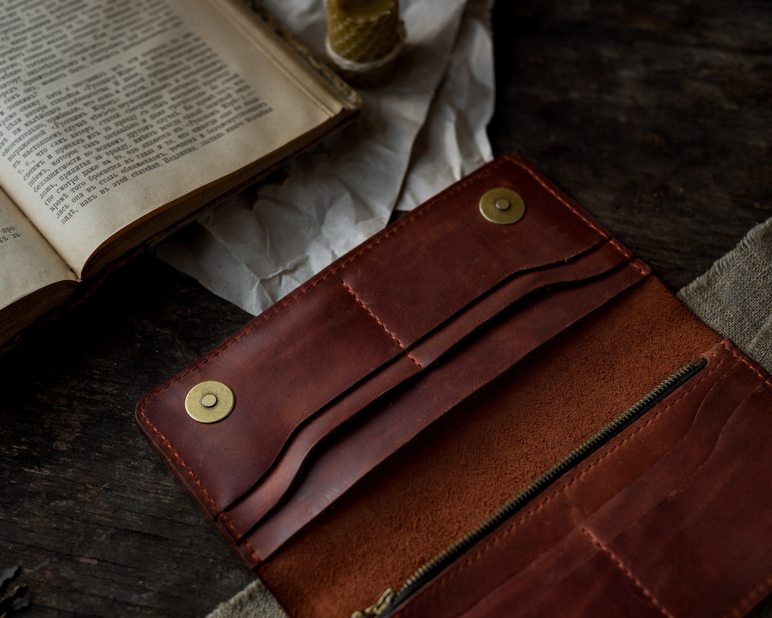 Handmade Leather Wallet Natural Leather Wallet Mens Wallet Etsy