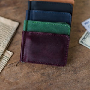 Small Slim Wallet Mens Leather Wallet Soft Leather Card Holder Mens Business Card Wallet image 8