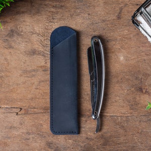 Traditional Razor Case Handmade Leather Straight Razor Case Holder, Leather Razor Cover ...