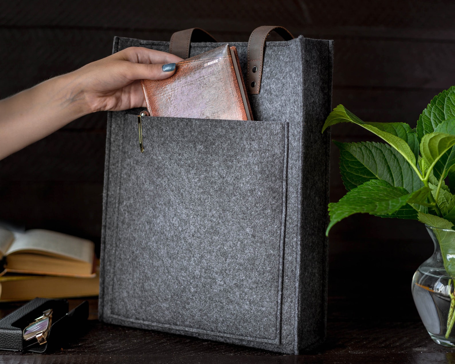 Handmade Felt Tote Bag Handmade Felt Bag Felt Handbag Felt Etsy