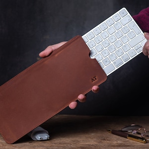 Custodia per Apple Magic Keyboard, Custodia in pelle per Apple Wireless Keyboard, Borsa in pelle per Apple Keyboard, Cover per Apple Keyboard con Touch ID