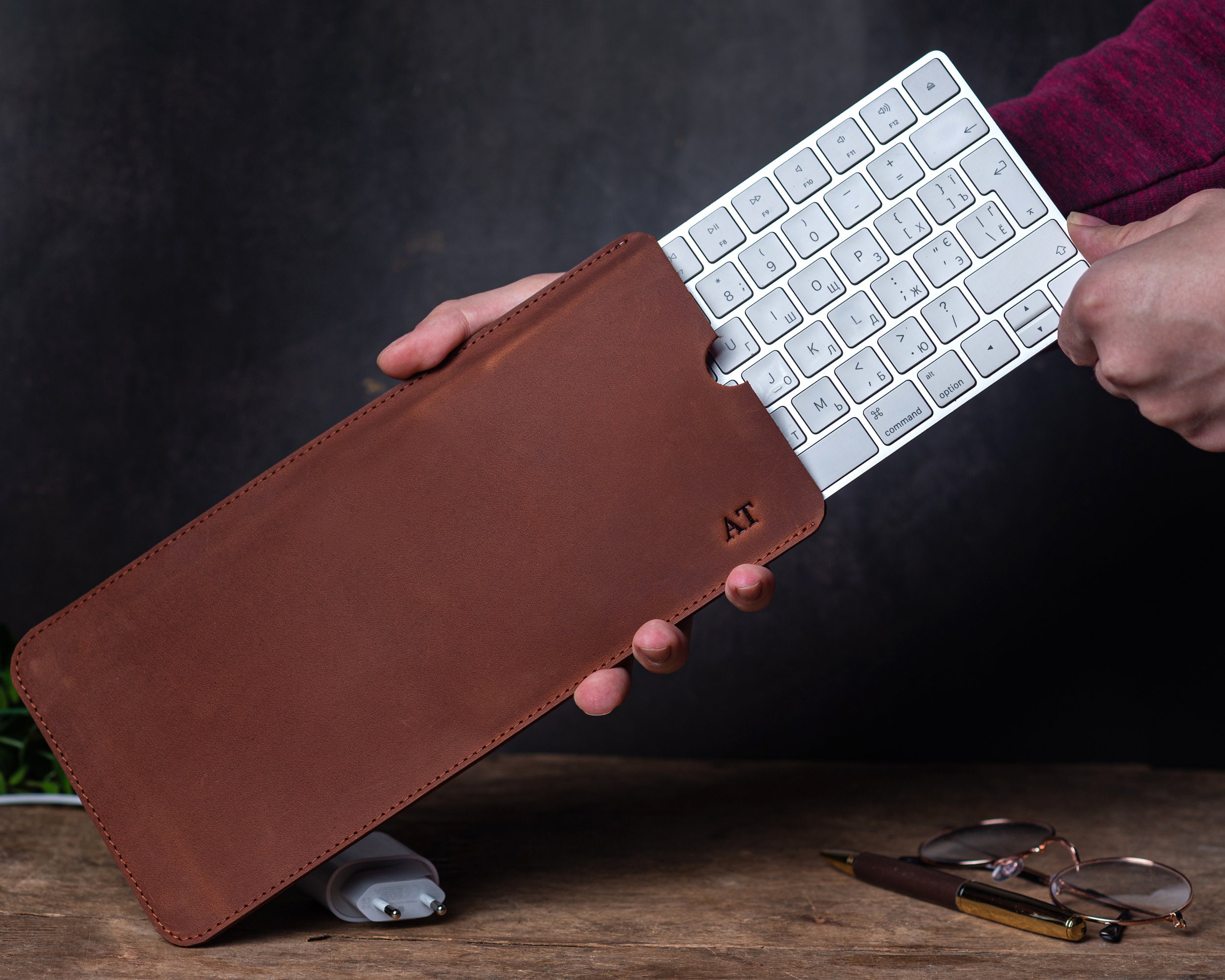 Case for Apple Magic Keyboard, Leather Sleeve for Apple Wireless