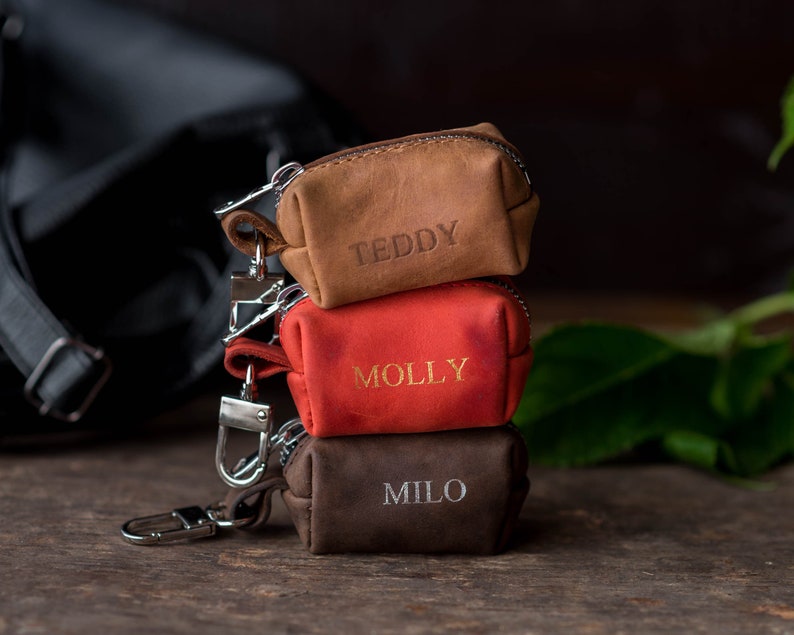Personalized Leather Dog Poop Bag Holder Dog Poop Bag Etsy