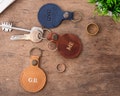 Leather Ring Holder Keychain, Wedding Ring Case Holder, Jewelry Ring Case Keyfob, Customized Ring Pouch Keeper, Women's Earrings Case Bag product logo