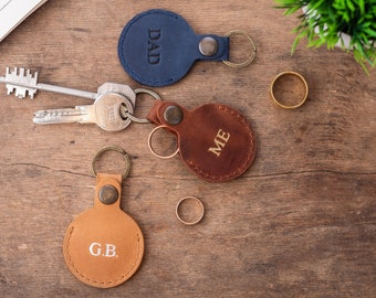 Llavero de cuero con soporte para anillos, estuche para anillos de boda, llavero con estuche para anillos de joyería, estuche para anillos personalizado, estuche para aretes de mujer