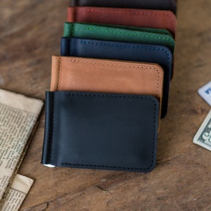 Small Slim Wallet Mens Leather Wallet Soft Leather Card Holder Mens Business Card Wallet image 6
