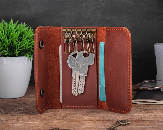 Personalized Leather Key Case, Leather Key Holder, Key Pouch Holder, Customized Key Holder, Key Organizer Case, Leather Key Holder Case