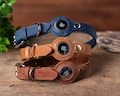 Personalized Leather Dog Collar with AirTag Holder, Personalized Dog Collar, Genuine Leather Dog Collar, Engraved Leather Dog Collar Airtag product logo
