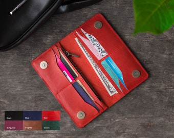 Cartera de cuero hecha a mano, Cartera de cuero natural, Cartera de cuero para mujer, Cartera hecha a mano, Cartera minimalista, Cartera plegable, Cartera de cuero