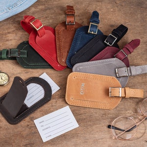 Gepersonaliseerde lederen bagagelabels, koffers bagagelabels, taslabels voor bagage, naamlabels voor bagage, koffer-ID leren label