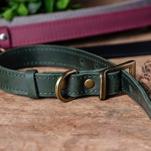 Personligt hundhalsband i läder, Personligt hundhalsband, Hundhalsband i äkta läder, Graverat hundhalsband i läder, Anpassat hundhalsband bild 6