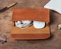 Leather Macbook Charger Holder MacBook Charger Case Macbook Charger Cover Laptop Cable Organizer Cable Bag Storage case for Mouse and Charge product logo