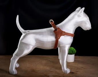 Pettorina per cani in pelle personalizzata con supporto per Airtag, pettorina per cani personalizzata con tasca porta-localizzatore